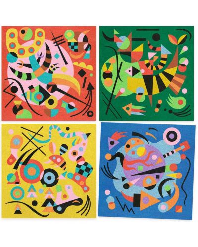 Оцветяване с пясък  илюстрации, вдъхновени от стила на VASSILY KANDINSKY - абстрактното изкуство - 2